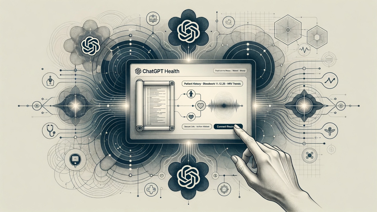 Cover illustration for OpenAI Launches ChatGPT Health with Medical Record and Wellness Connections