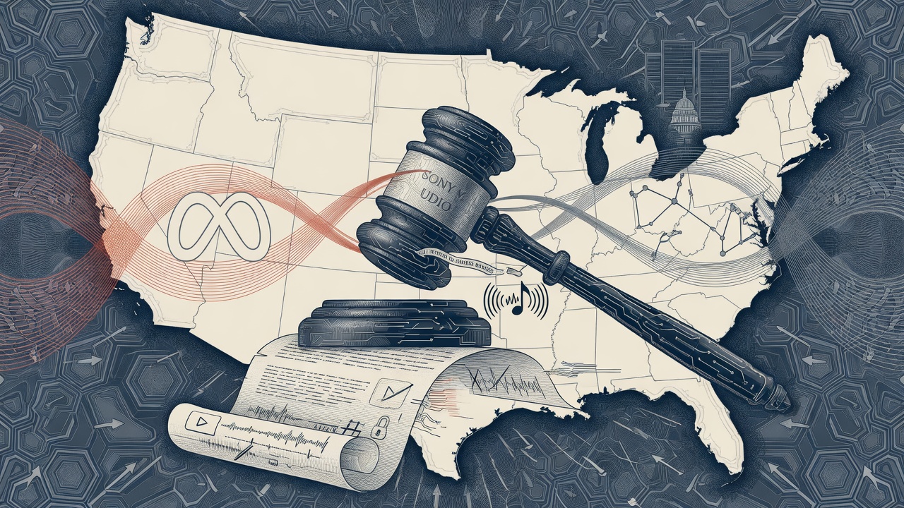 Cover illustration for AI Copyright Litigation Sees Key Developments in Sony, Meta, and Anthropic Cases
