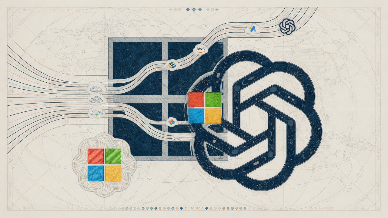 Cover illustration for Microsoft and OpenAI Amend Partnership Agreement for Multi-Cloud Flexibility