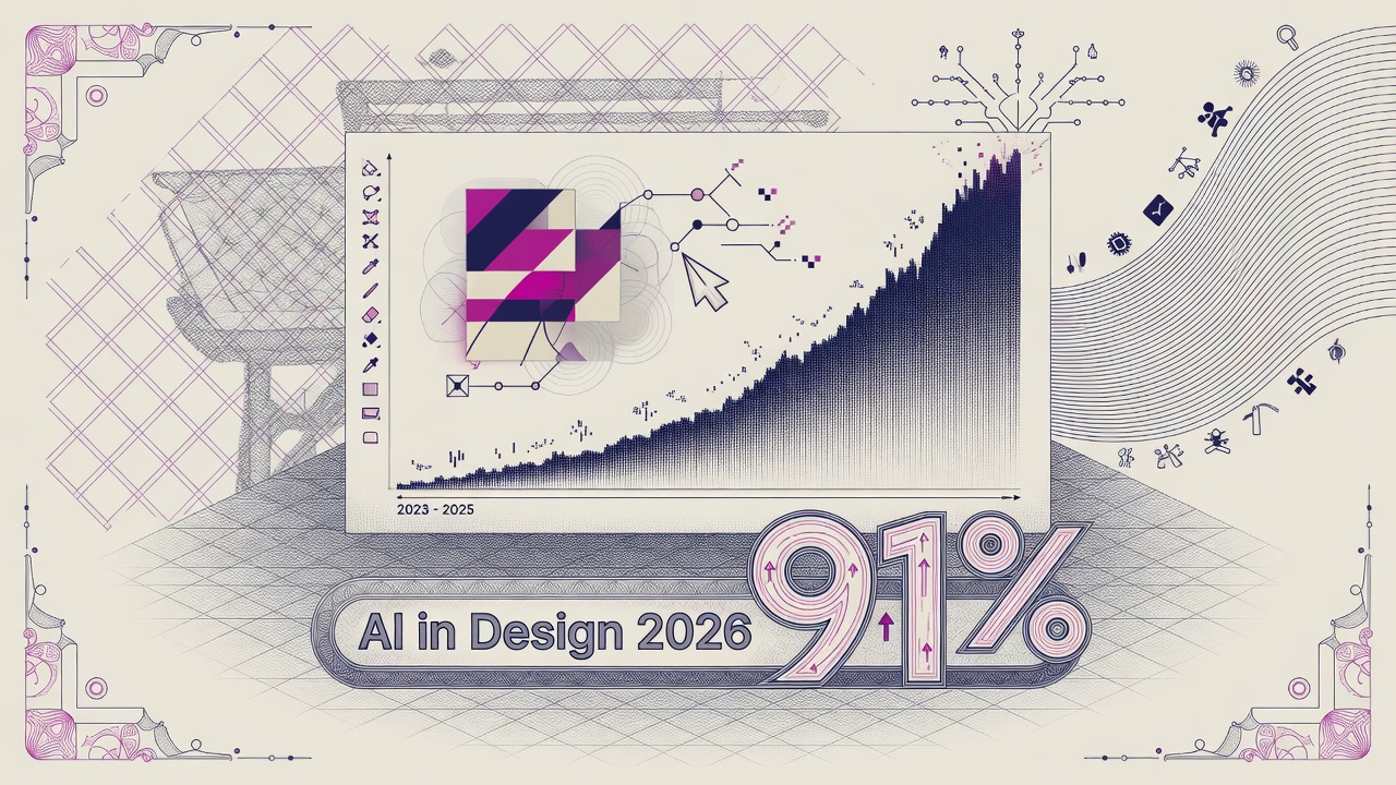 Cover illustration for AI in Design 2026 Report Shows Weekly AI Usage Jumping to 91% Among Designers