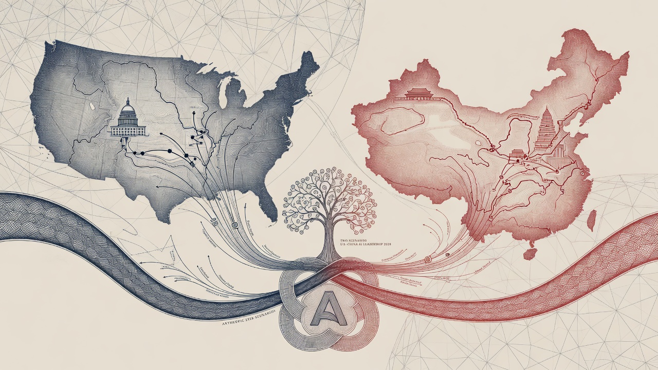 Cover illustration for Anthropic Releases Paper Outlining Two Scenarios for US-China AI Leadership by 2028