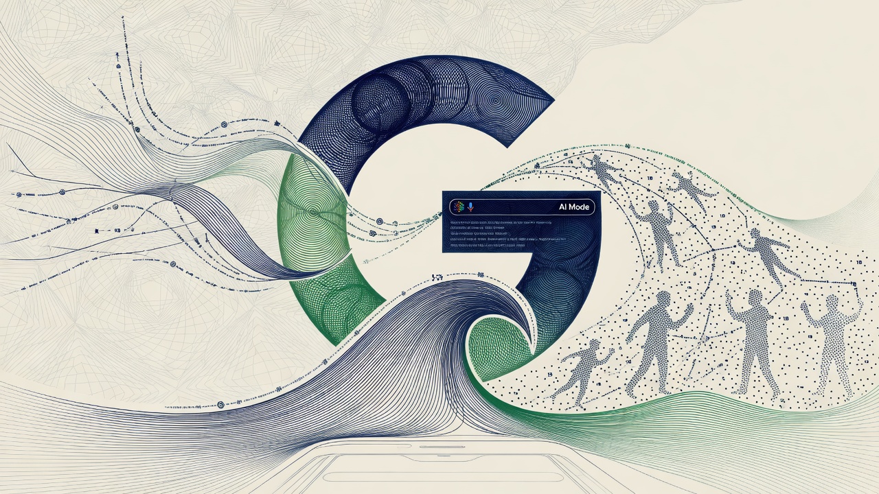 Cover illustration for Google AI Mode Surpasses 1 Billion Monthly Users with Queries Running 3x Longer