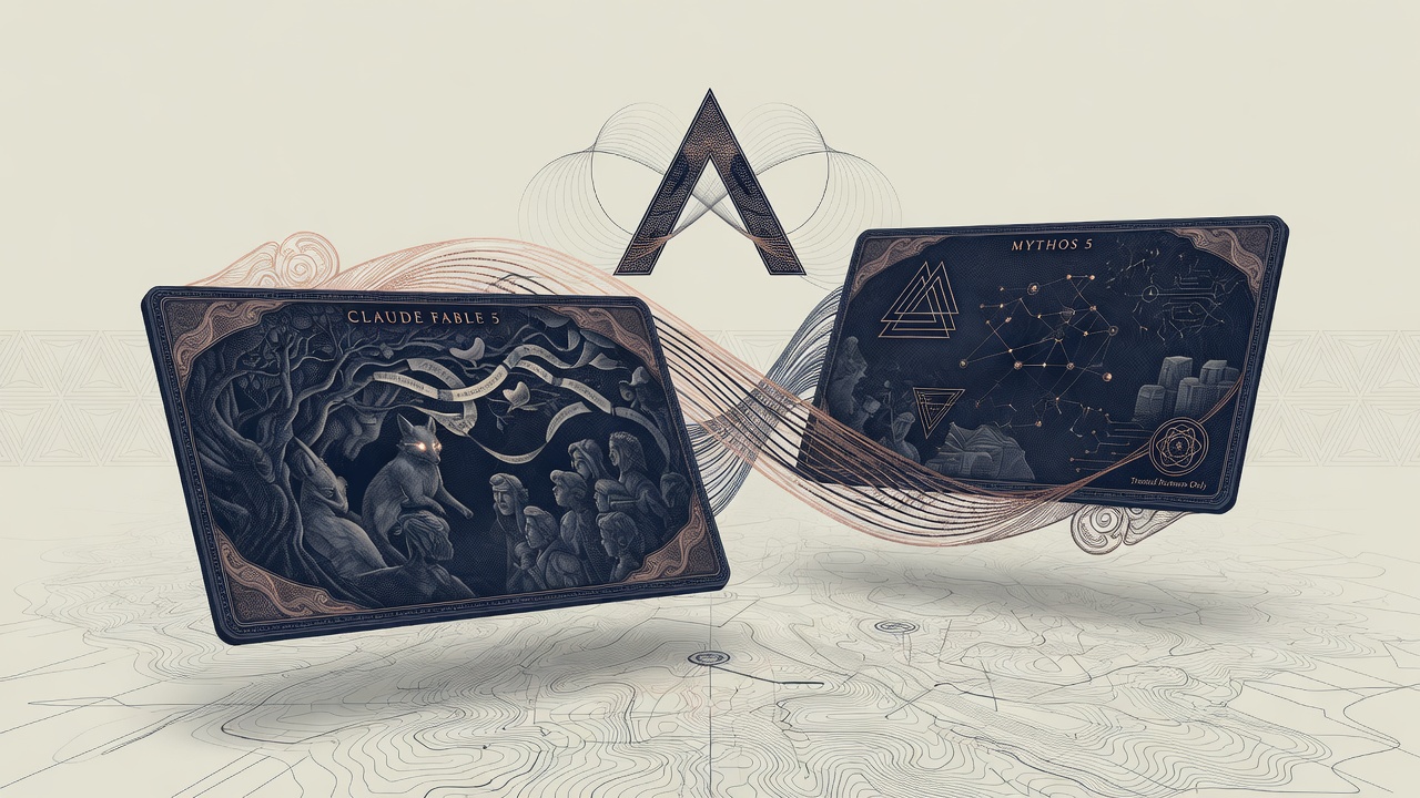 Cover illustration for Anthropic Launches Claude Fable 5 for General Use and Mythos 5 for Trusted Partners