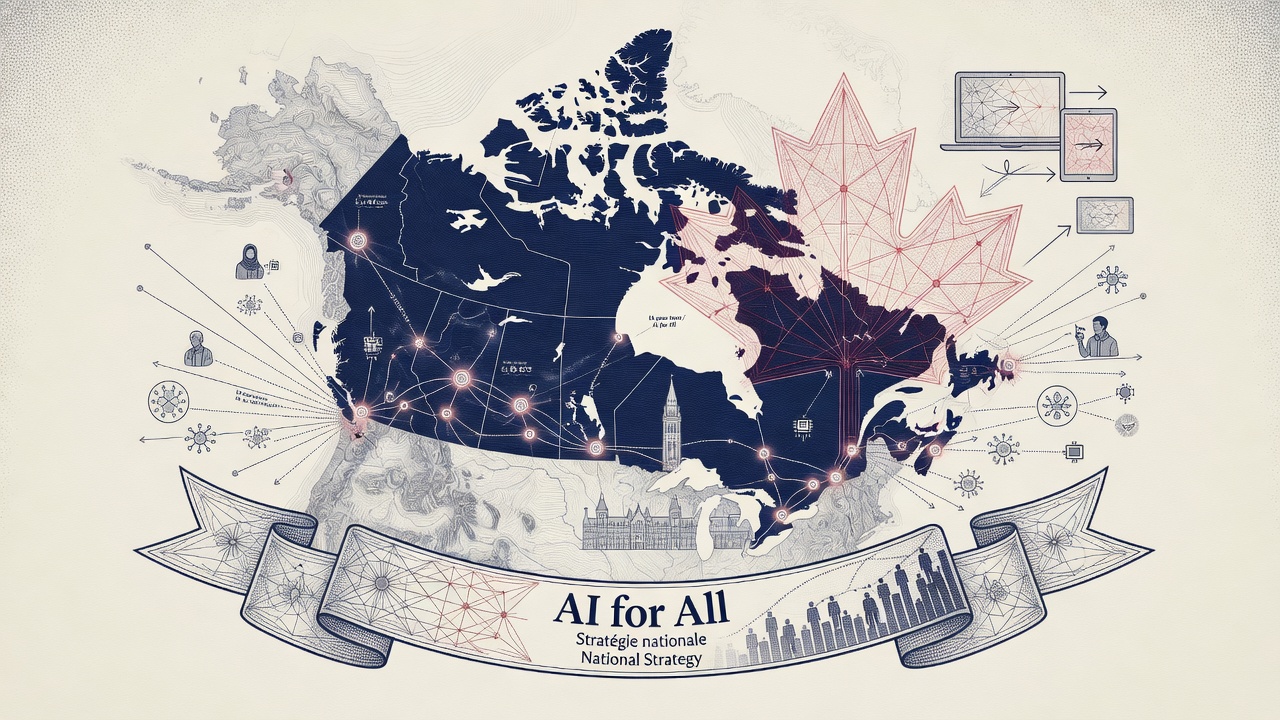 Cover illustration for Canada Launches AI for All National Strategy Targeting 250,000 Jobs