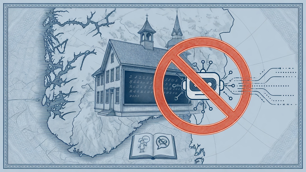 Cover illustration for Norway Imposes Near Ban on Generative AI for Elementary Pupils