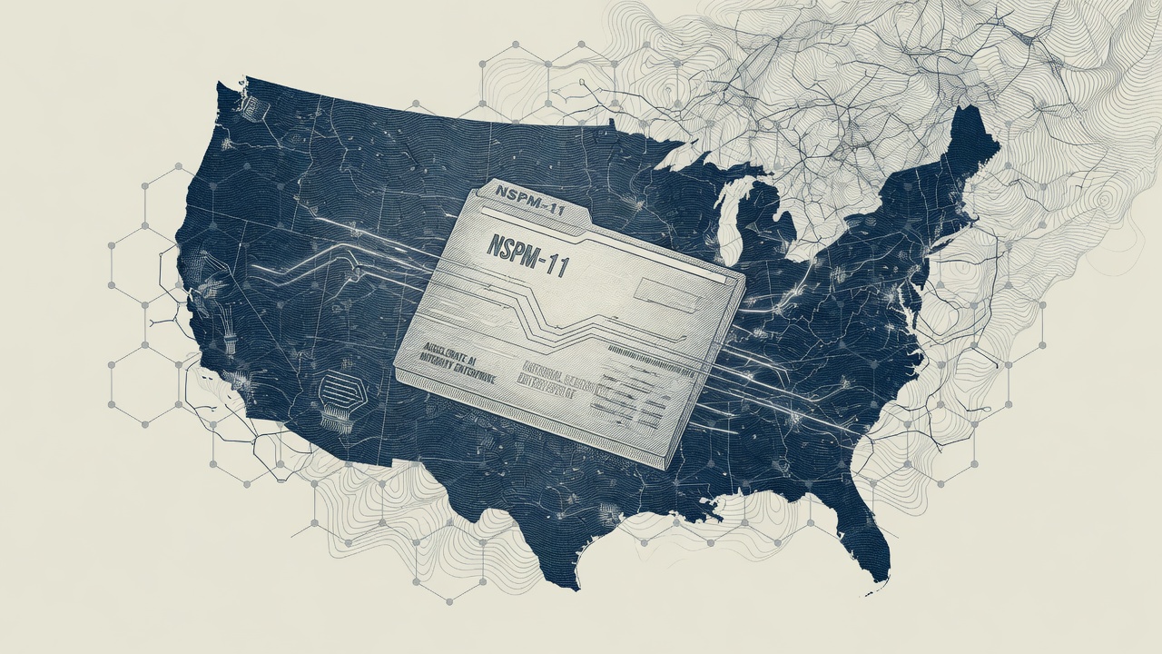 Cover illustration for White House Issues NSPM-11 to Accelerate AI Across National Security