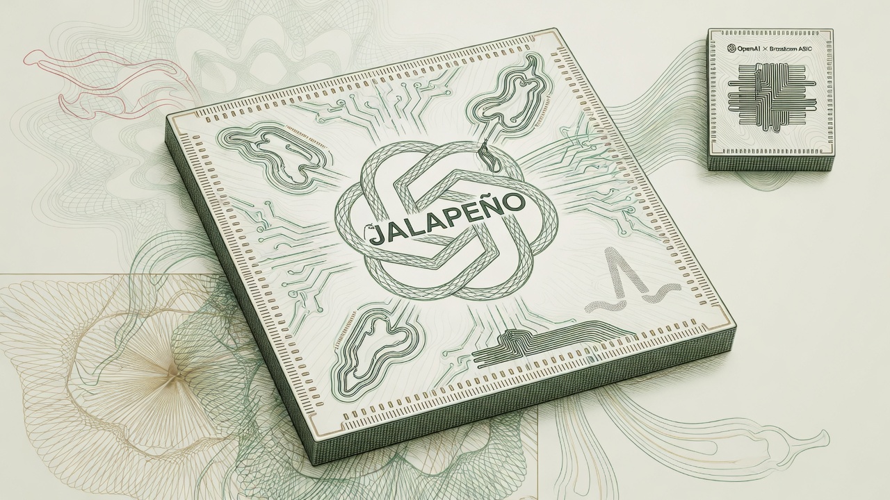 Cover illustration for OpenAI and Broadcom Unveil Jalapeño, OpenAI’s First LLM Inference Chip