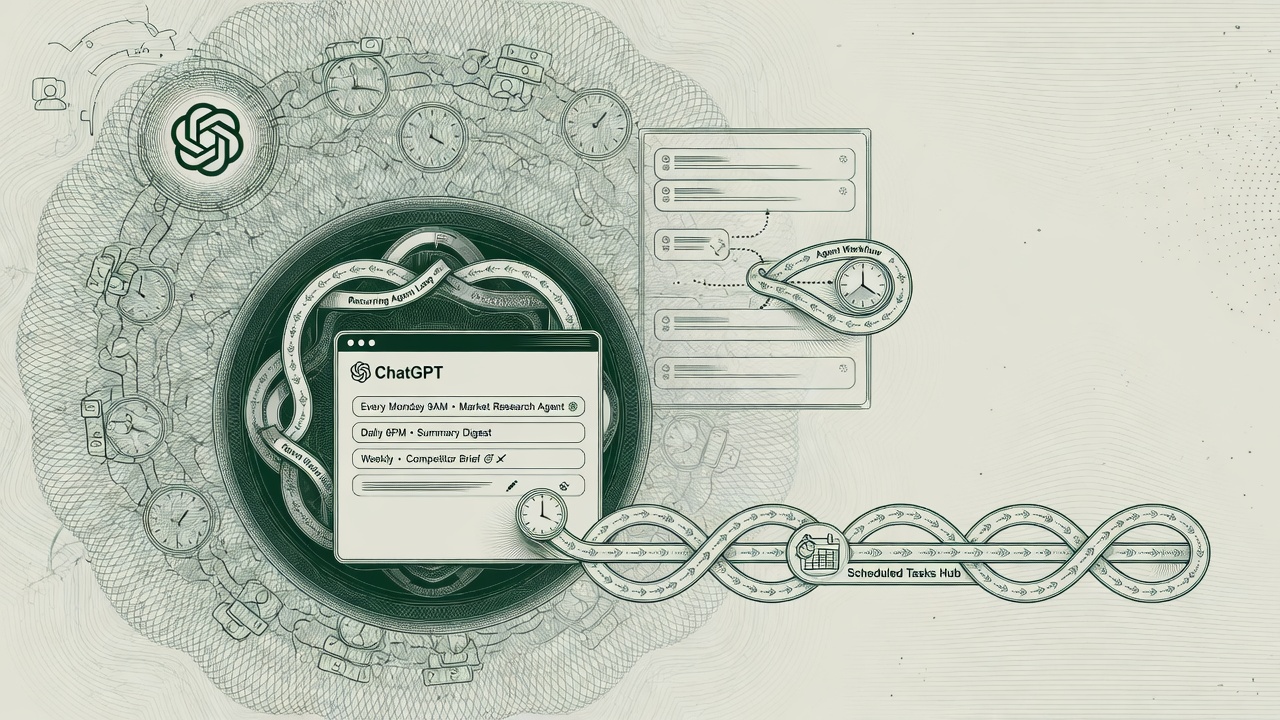 Cover illustration for OpenAI Rolls Out Redesigned Scheduled Tasks Hub in ChatGPT