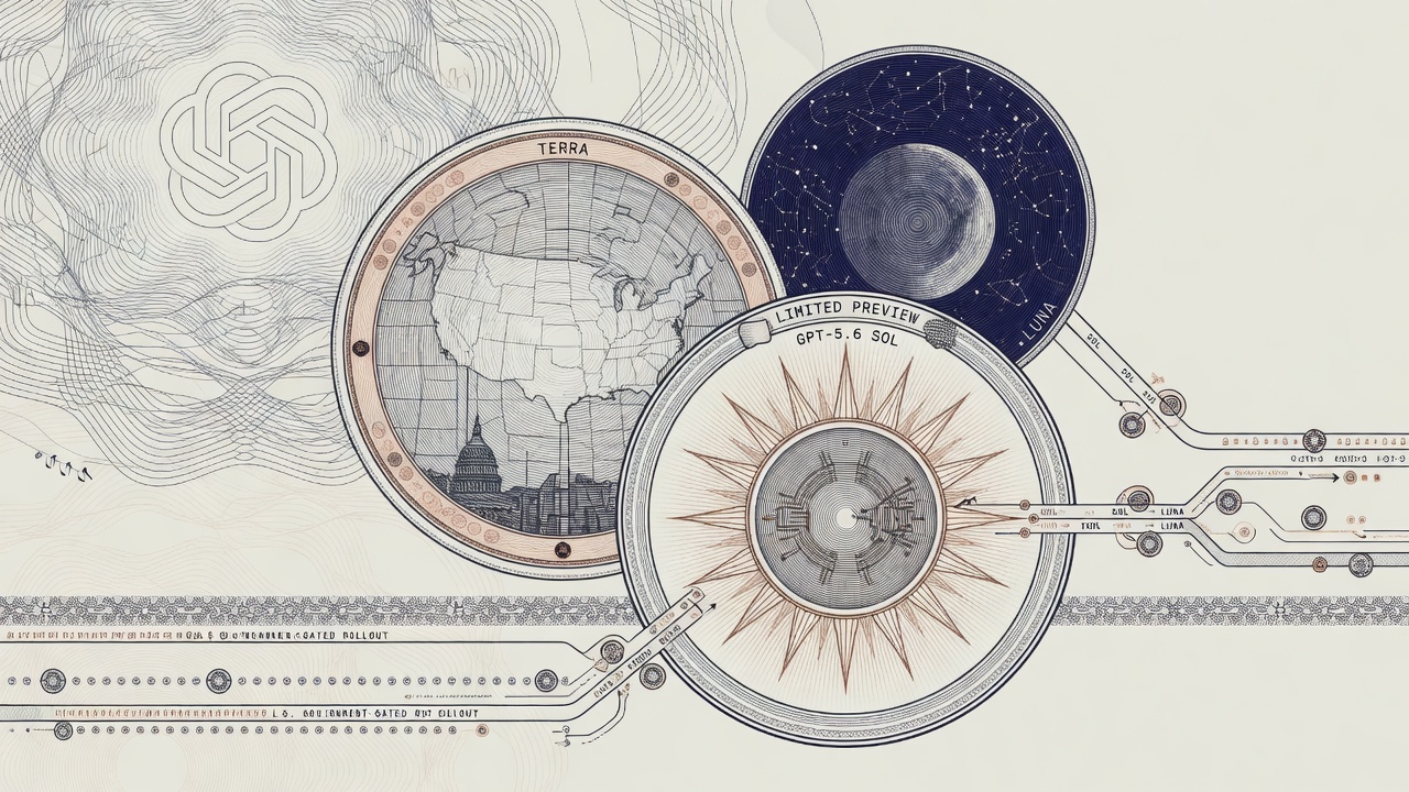 Cover illustration for OpenAI Previews GPT-5.6 Sol, Terra, and Luna Under U.S. Government-Gated Rollout
