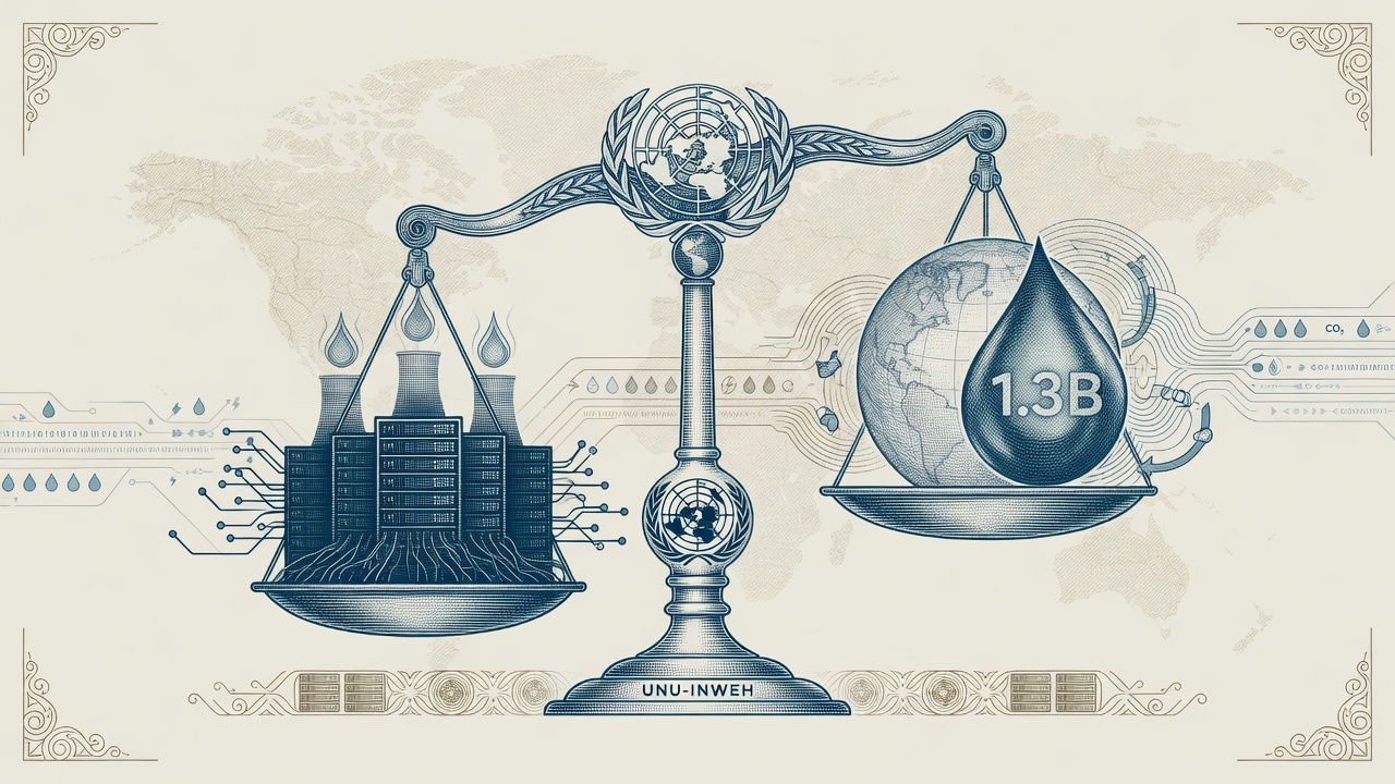 Cover illustration for UN Report: AI Water Use Could Match Needs of 1.3 Billion People by 2030