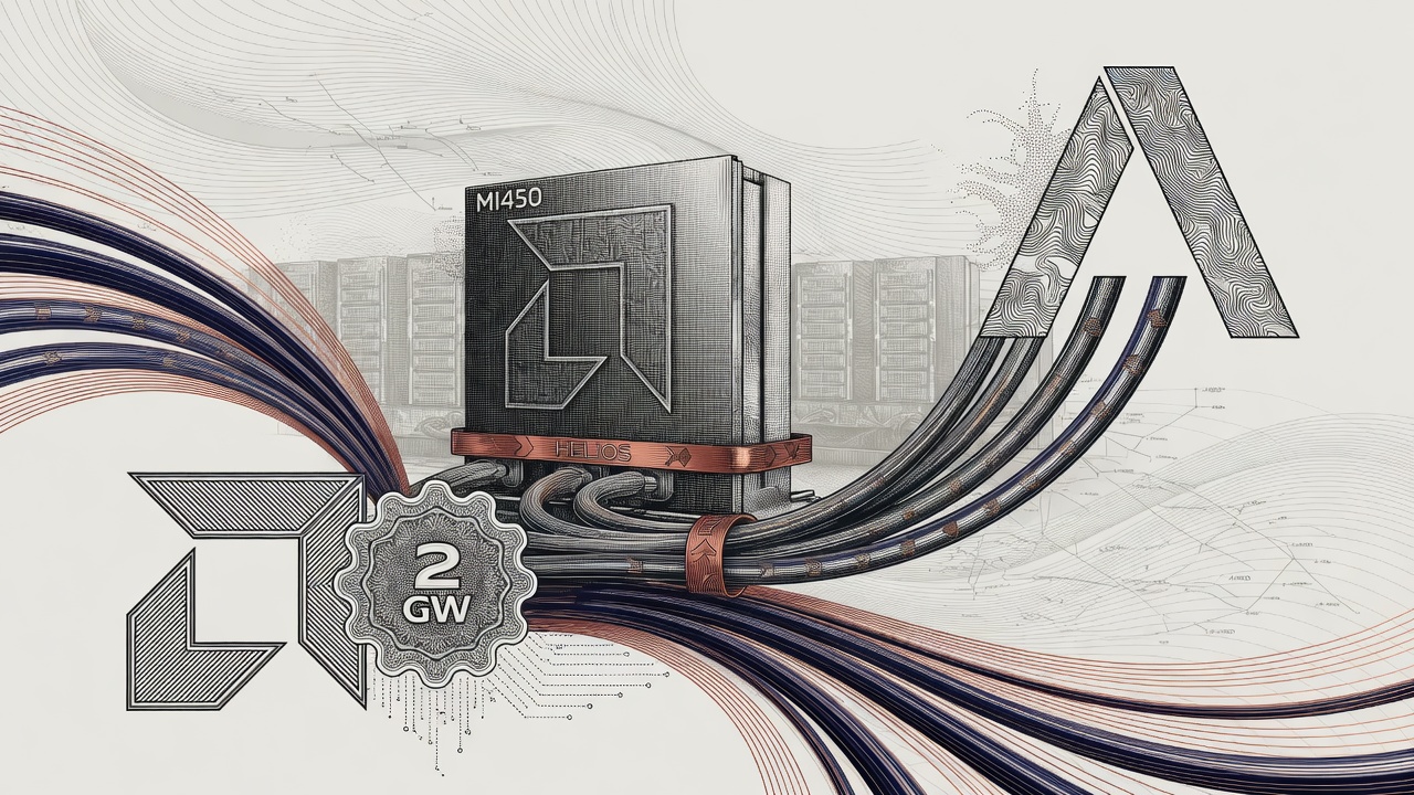Cover illustration for AMD and Anthropic Sign Up to 2 GW MI450 Deal; AMD Commits $5B Equity