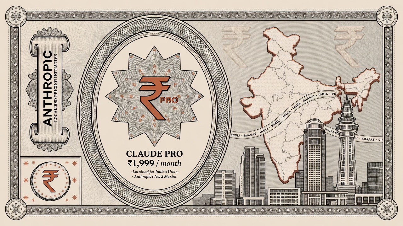 Cover illustration for Anthropic Starts Localizing Claude Pricing in India, Its No. 2 Market