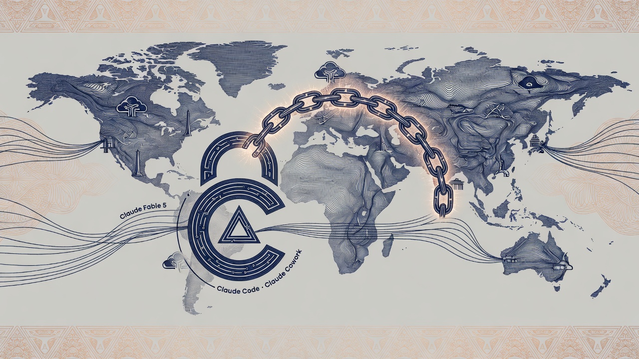 Cover illustration for Claude Fable 5 Returns Globally After Export-Control Lift