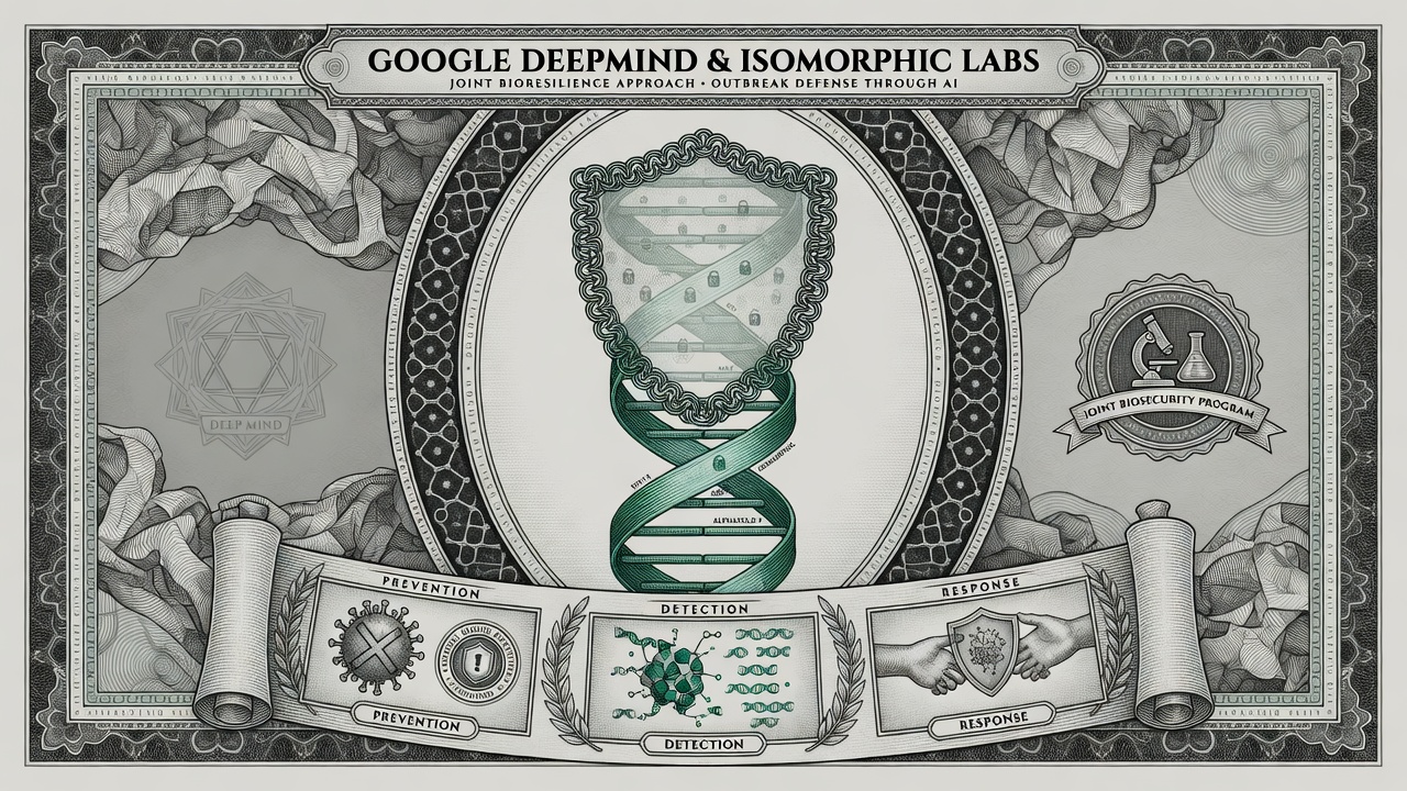 Cover illustration for Google DeepMind and Isomorphic Labs Publish Joint Bioresilience Approach