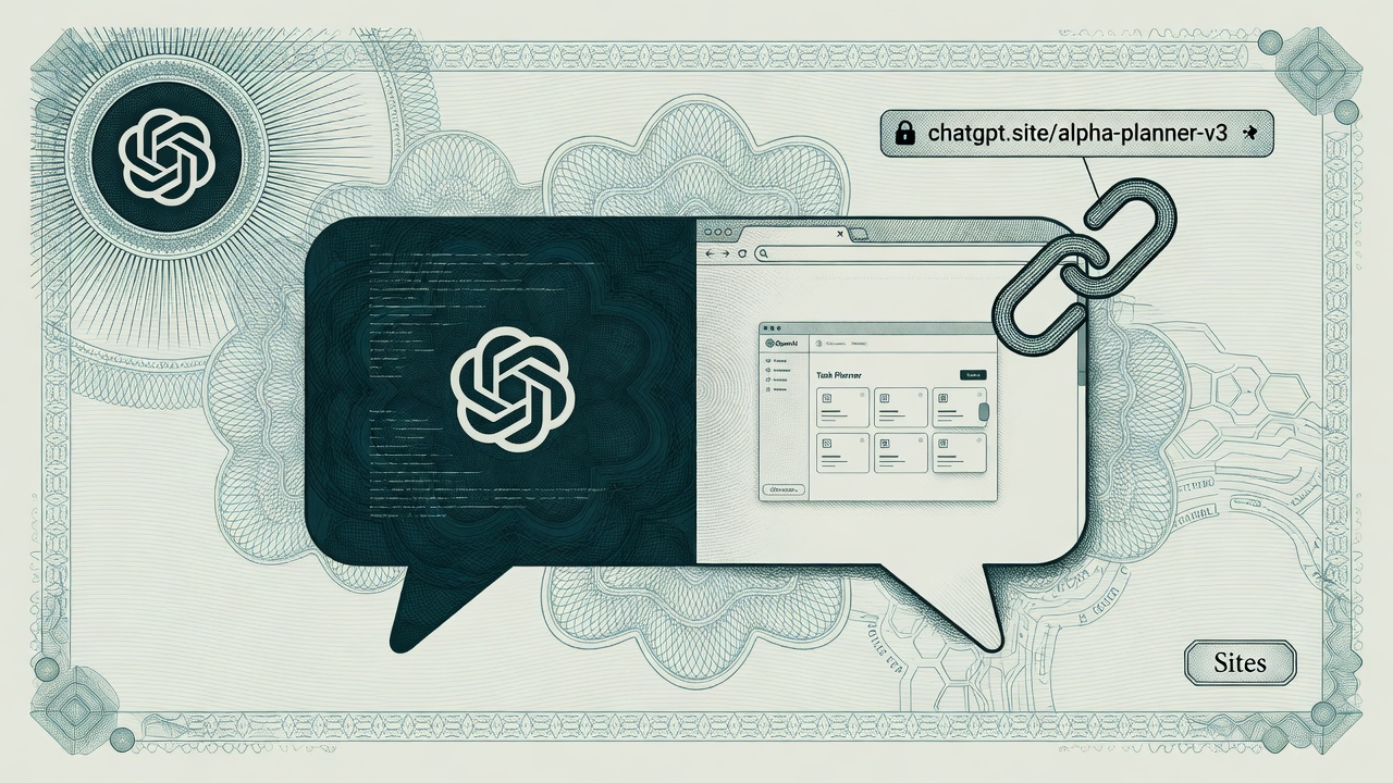 Cover illustration for OpenAI Opens ChatGPT Sites in Public Beta—Hosted Web Apps From the Chat