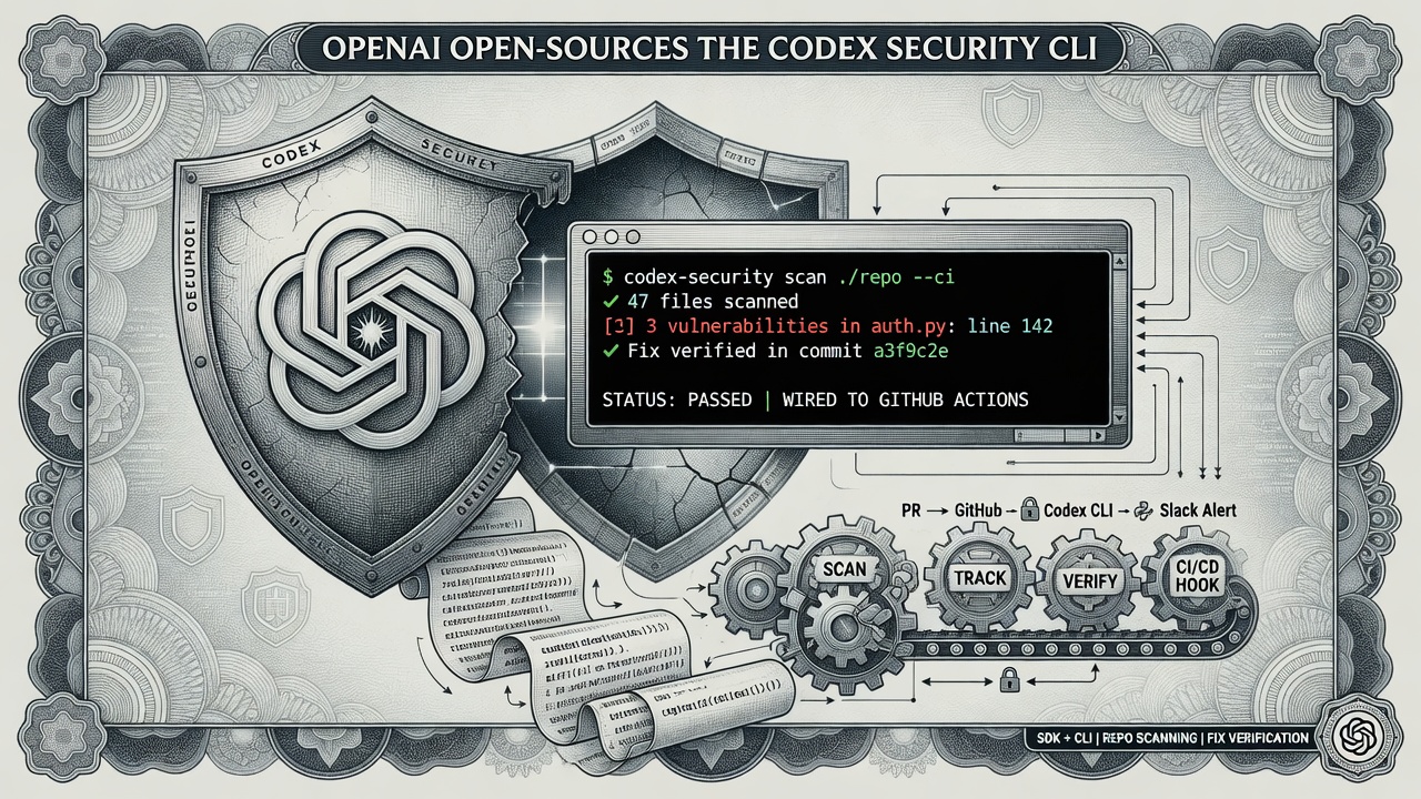 Cover illustration for OpenAI Open-Sources the Codex Security CLI