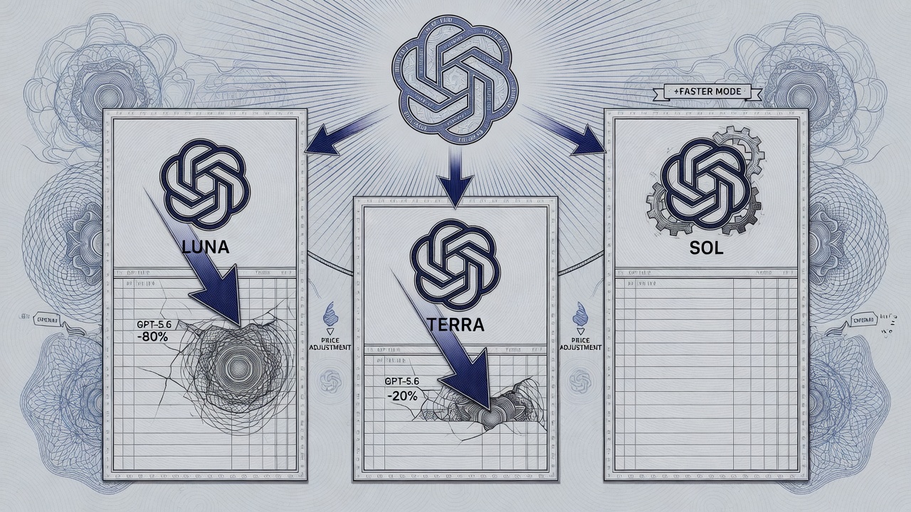 Cover illustration for OpenAI Cuts GPT-5.6 Luna Prices 80% and Terra 20%