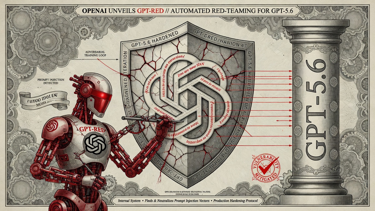 Cover illustration for OpenAI Unveils GPT-Red, an Automated Red-Teaming Model Used to Harden GPT-5.6