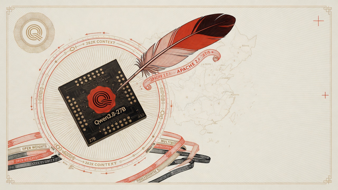 Cover illustration for Alibaba Releases Qwen3.8-27B Open Weights Under Apache 2.0