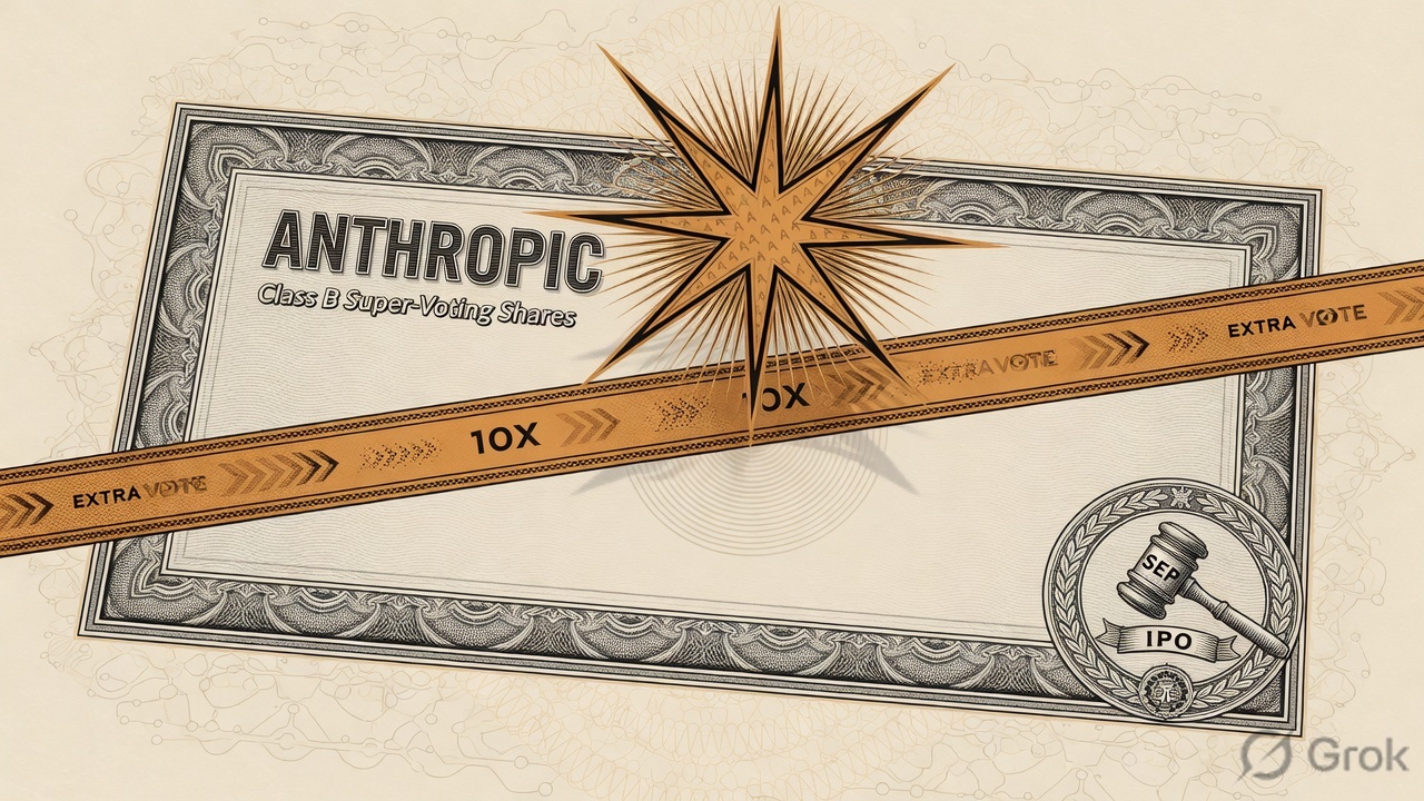 Cover illustration for Anthropic Prepares Super-Voting Stock for Amodei Ahead of a Possible September IPO