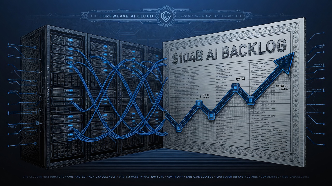 Cover illustration for CoreWeave Posts $2.58B Q2 Revenue and $104B AI Backlog