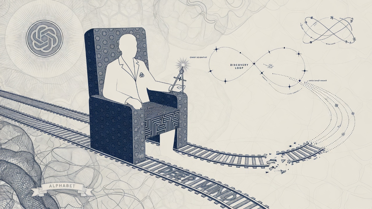 Cover illustration for Hassabis Becomes Alphabet Chief Scientist as Jeff Dean Exits for Discovery Loop
