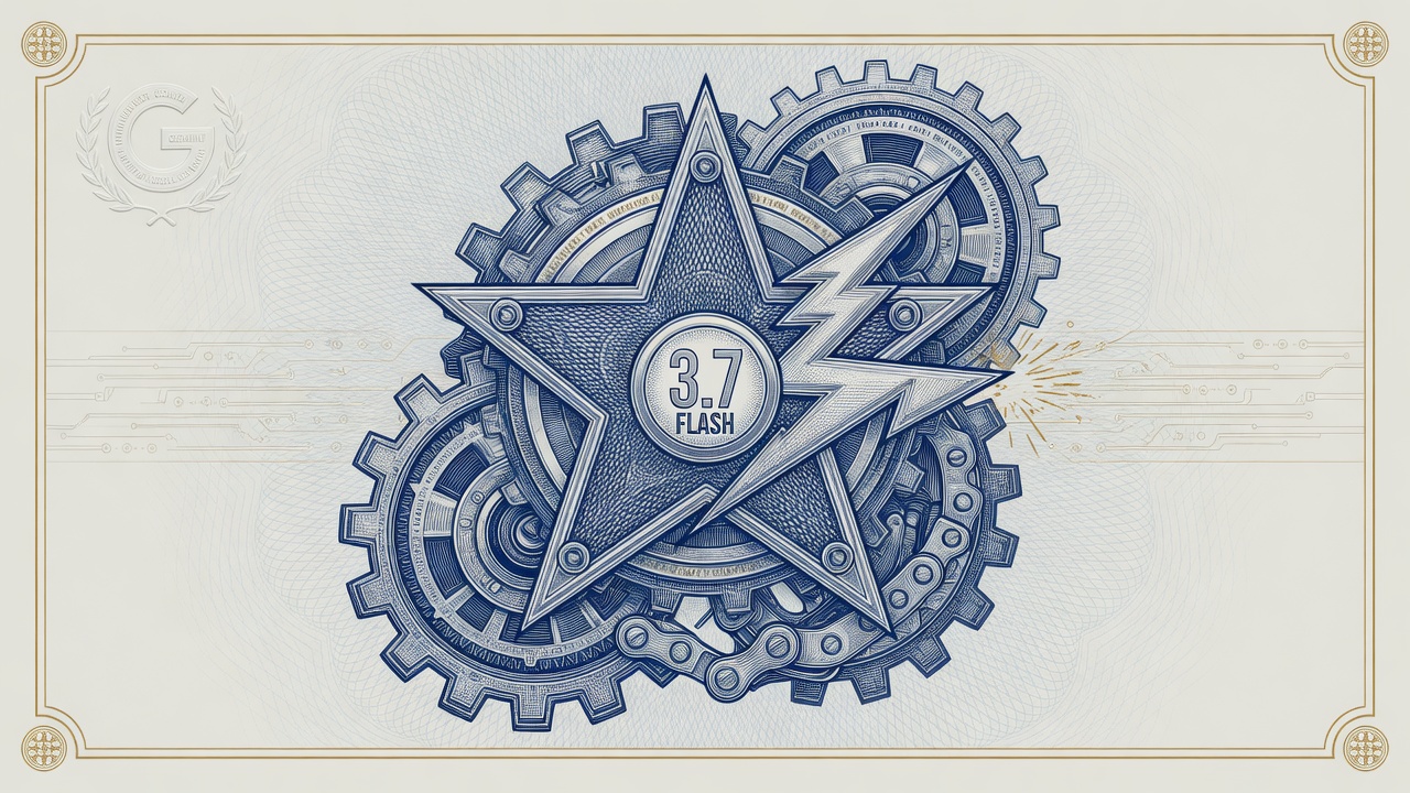 Cover illustration for Google Ships Gemini 3.7 Flash, a Workhorse Model at Half the Old Price
