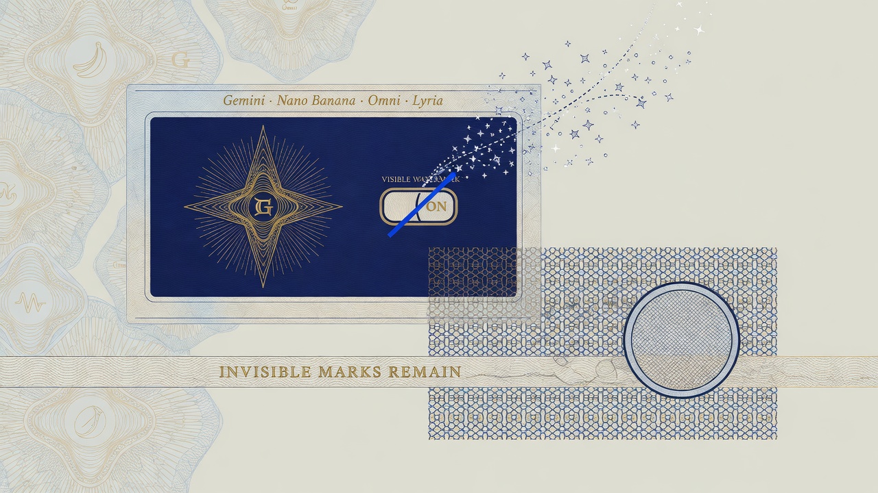 Cover illustration for Google Lets Users Hide Gemini’s Visible Watermark; SynthID Stays