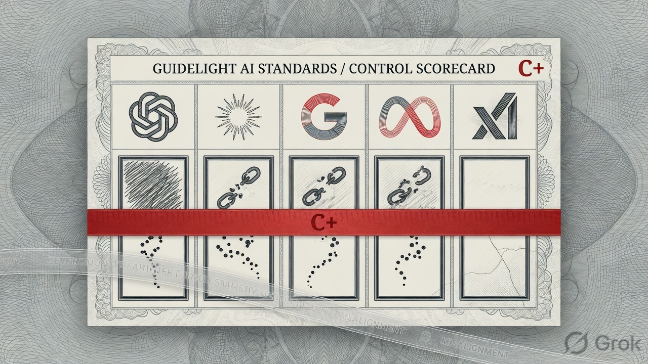 Cover illustration for Guidelight Grades Frontier Labs on Control: Nobody Above a C+