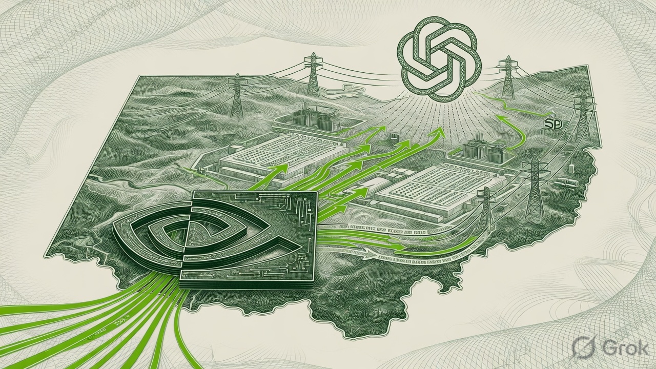 Cover illustration for Nvidia and OpenAI Sign PORTS-Pike: $1.5 Billion Into SB Energy and a $105 Billion Backstop