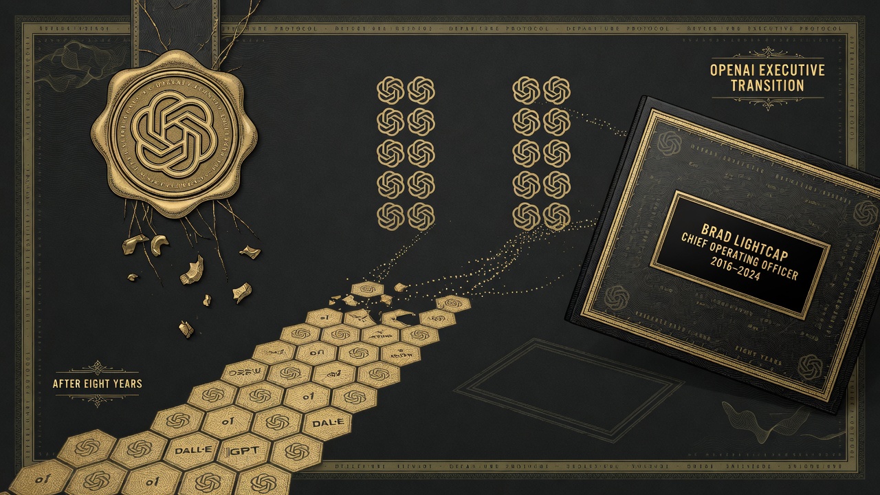 Cover illustration for OpenAI Executive Brad Lightcap Departs After Eight Years