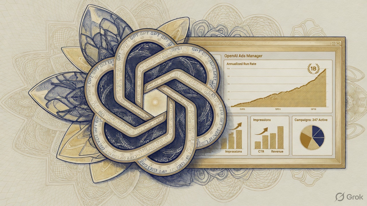 Cover illustration for ChatGPT Ads Hits a $1 Billion Annualized Run Rate in Under 200 Days