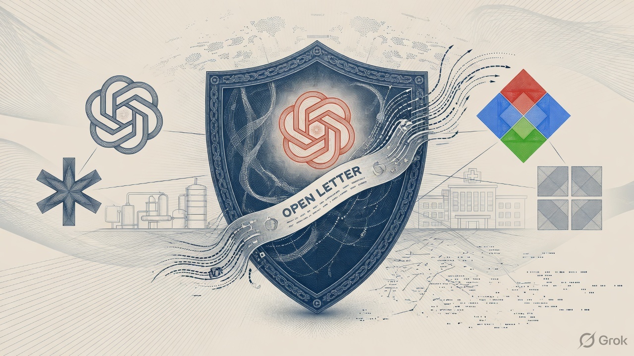 Cover illustration for OpenAI’s Cyber Letter: Anthropic, Google, Microsoft and 100+ Firms Ask for a Defender Surge