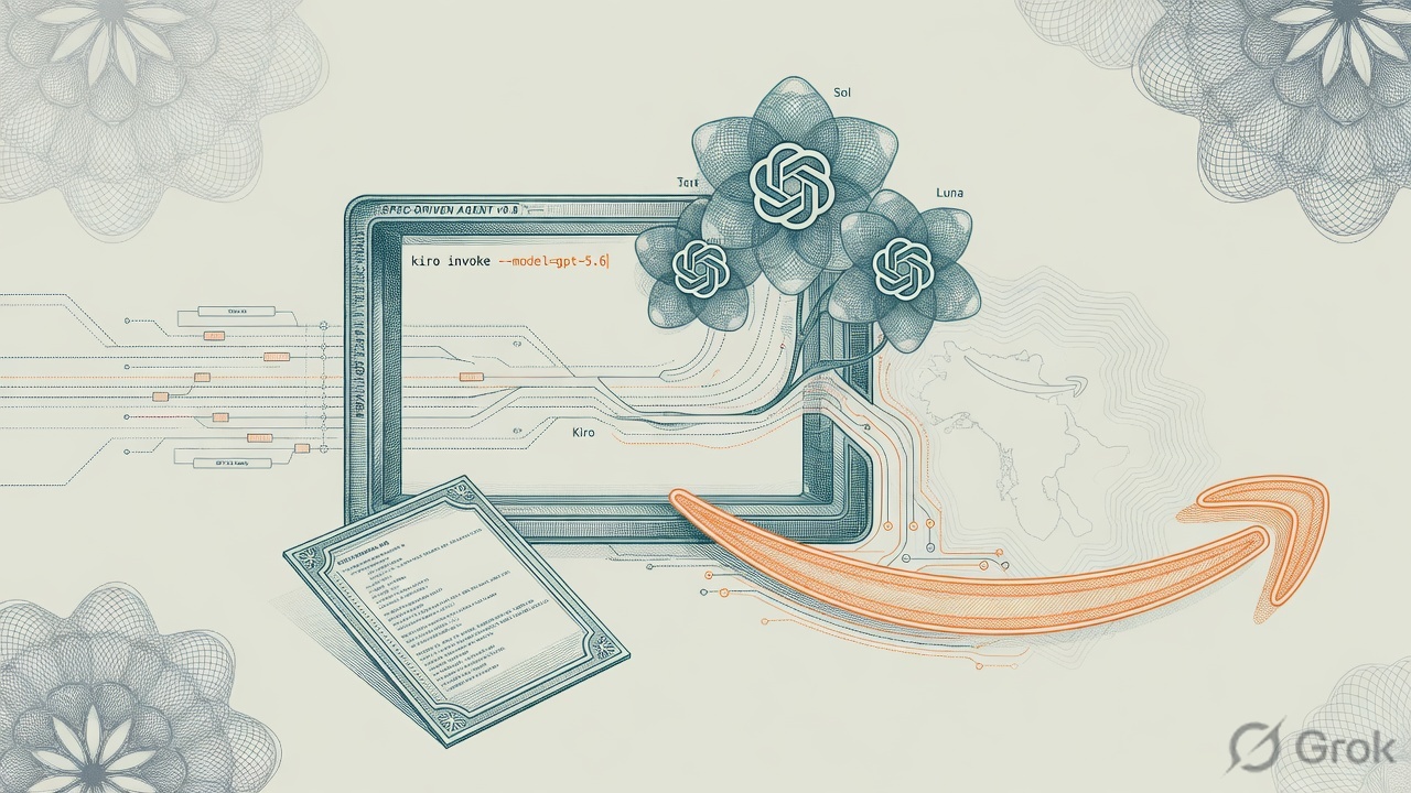 Cover illustration for GPT-5.6 Family Lands in Amazon’s Kiro Coding Agent