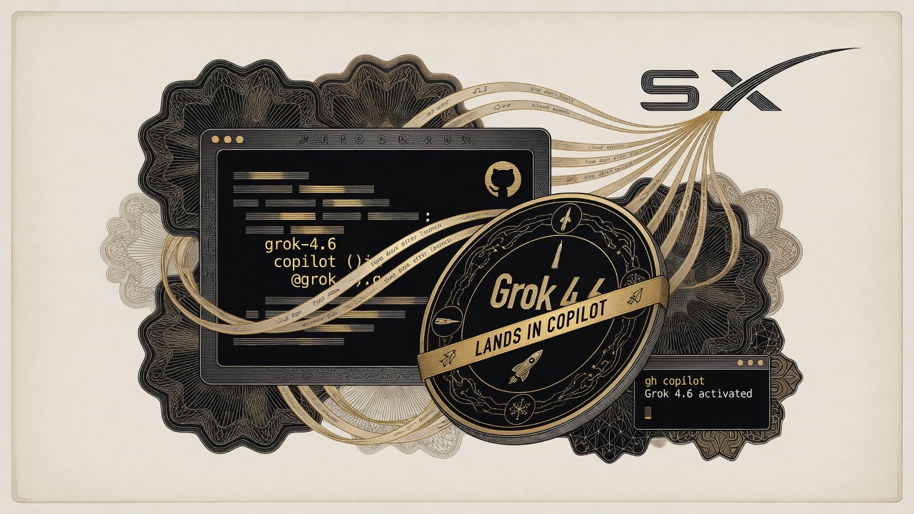 Cover illustration for Grok 4.6 Lands in GitHub Copilot Two Days After Launch