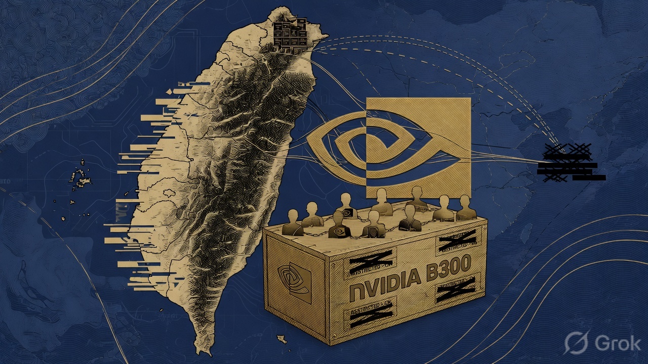 Cover illustration for Taiwan Indicts Nine, Including an Nvidia Manager, Over B300 Server Exports to China