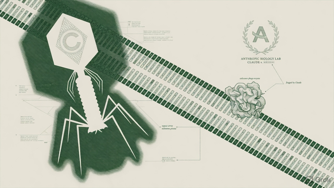 Cover illustration for Anthropic Says Claude Found a Phage Enzyme System With CRISPR-Like Repeats