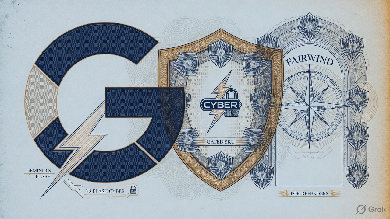 Cover illustration for Google Ships Gemini 3.8 Flash and 3.8 Flash Cyber, Opens Fairwind for Defenders